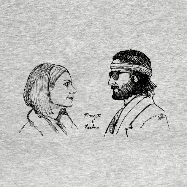 Margot and Richie Tenenbaum - B&W by EBDrawls